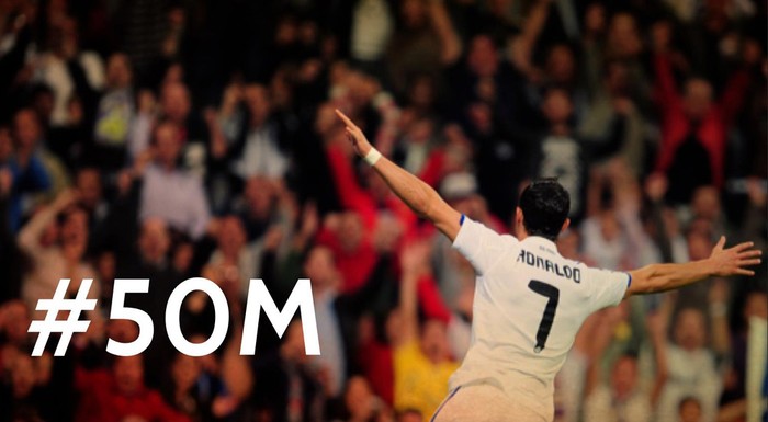 Trang Facebook của Ronaldo thuộc loại “hàng khủng” với trên 50 triệu fan, chiếm 5% tổng số người dùng Facebook hiện nay.
